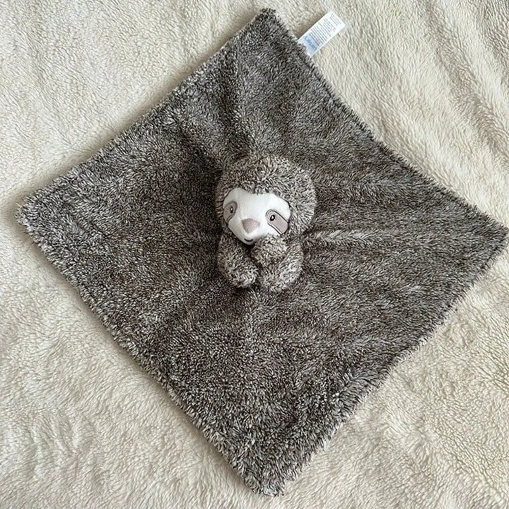 Carter’s Sloth Baby Security Blanket Brown Lovey 14x14” 2020 Plush Nursery Decor